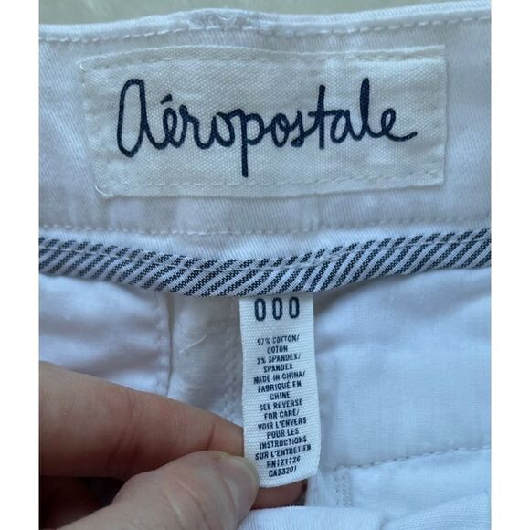 NWT AEROPOSTALE White Everyday Bermuda Twill Shorts, Size 000 - Picture 8 of 14